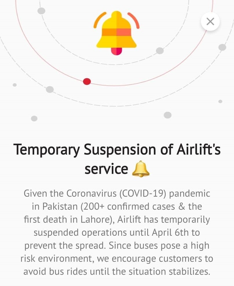 Airlift Suspends Operations in Pakistan