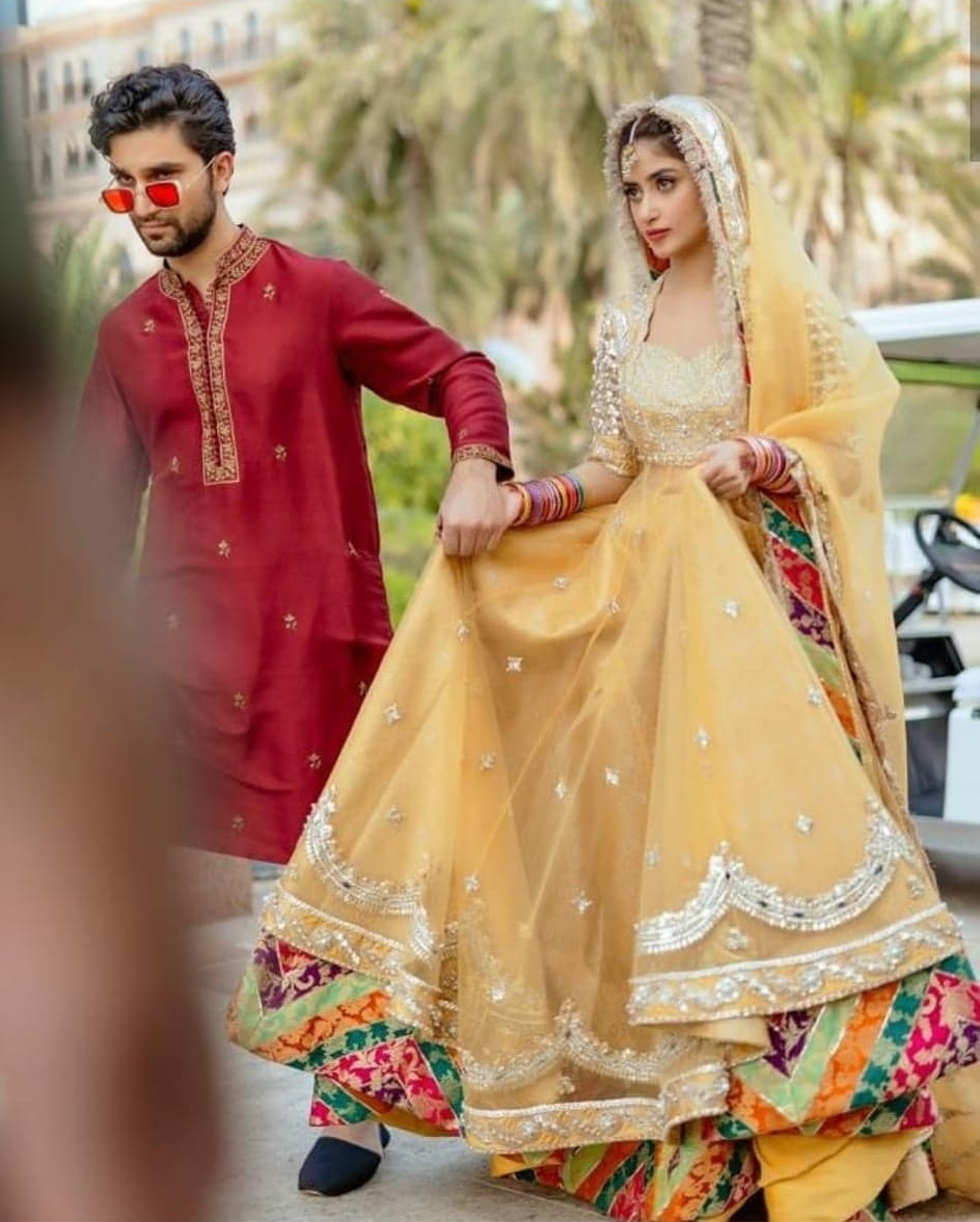 Sajal Aly & Ahad Raza Mir Mehndi Look & Outfit Details