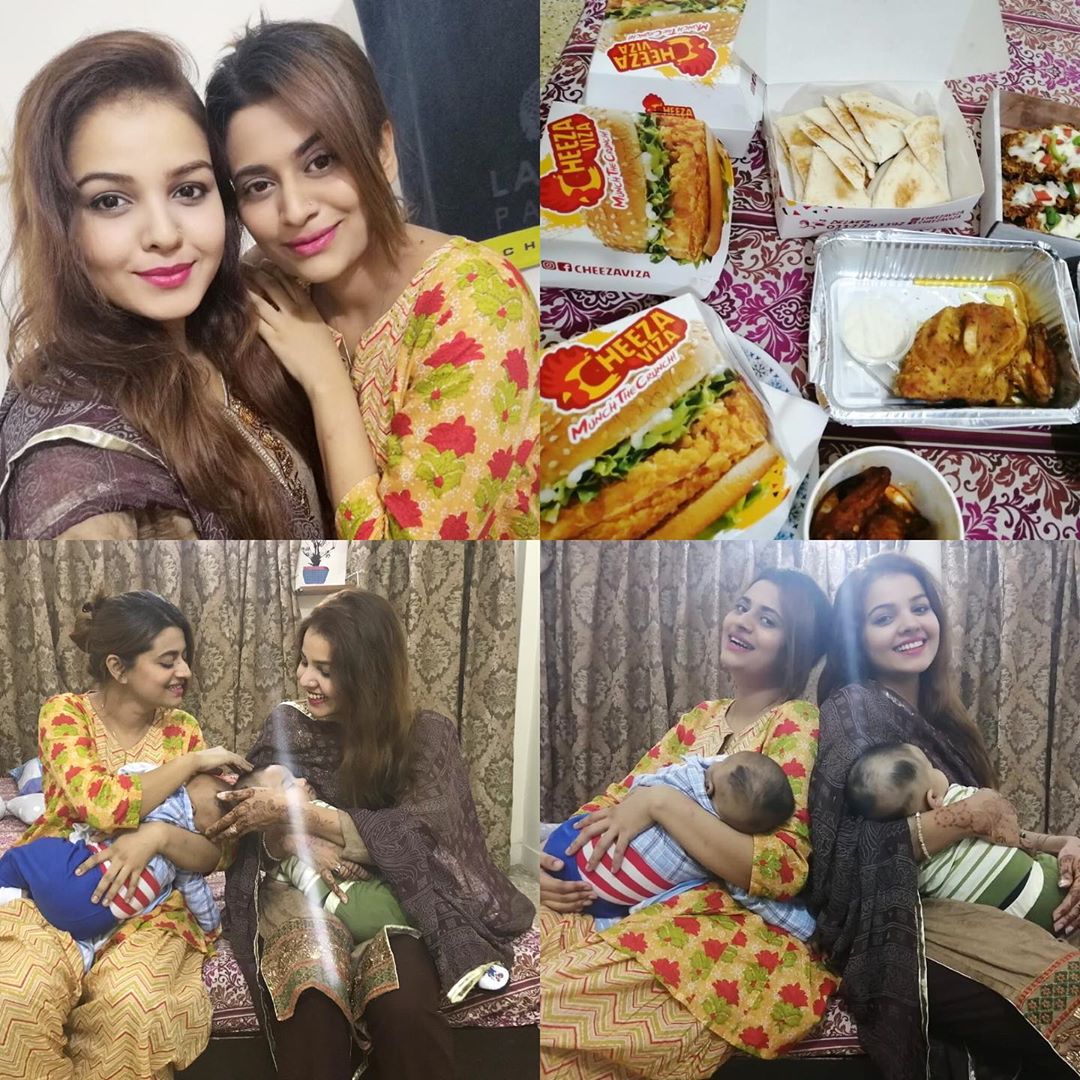 Actresses Benita David and Ishaa Noor Latest Clicks with their New Born Sons