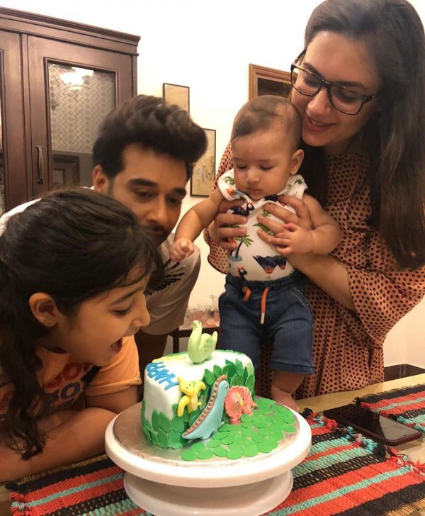 Faysal Qureshi Celebrating his Son Six Month Birthday with Family