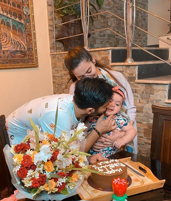 Aiman Khan and Muneeb Daughter Amal First Birthday Pictures
