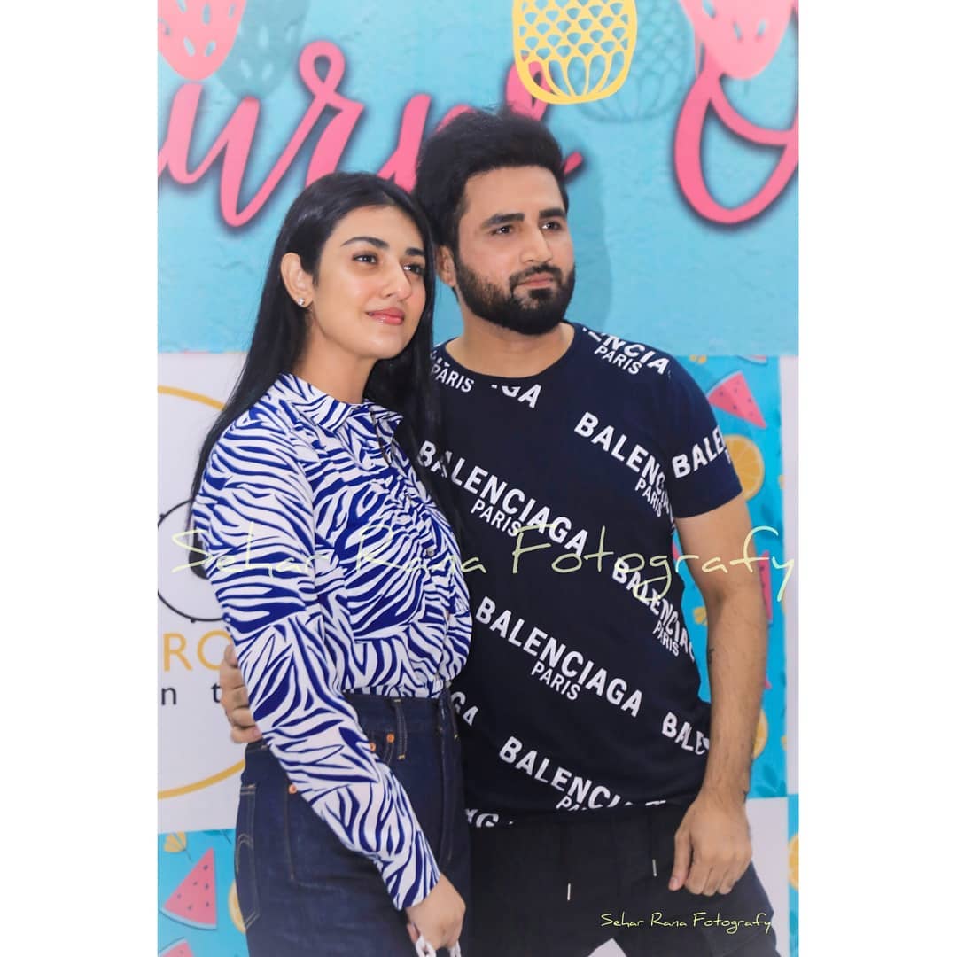 Newly Wed Couple Sarah Khan and Falak Shabir Spotted at Amal Muneeb Birthday Party