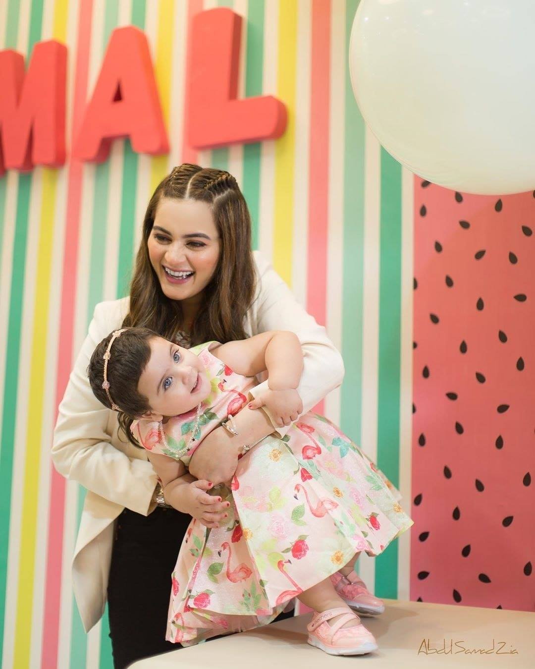 Aiman Khan Daughter Amal’s 1st Birthday Celebrations Pictures