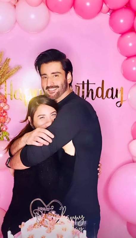 Agha Ali throws a surprise birthday party for wife Hina Altaf