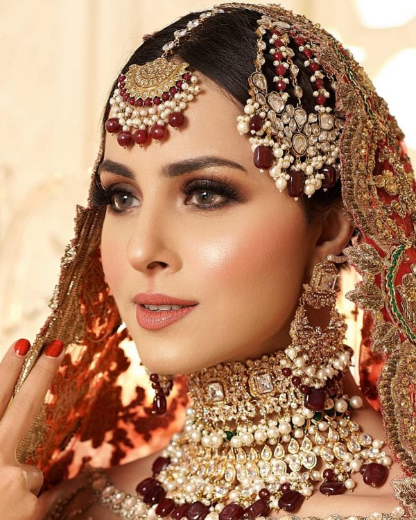 Bridal Makeup Photo Shoot of Gorgeous Nimra Khan for Faiza Salon