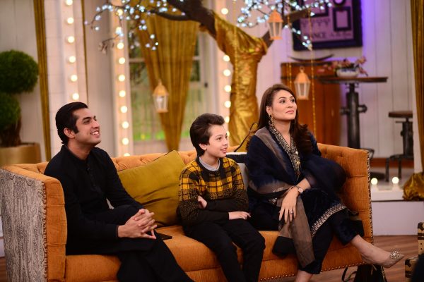 Iqrar ul Hassan with his Wife and Son in Good Morning Pakistan
