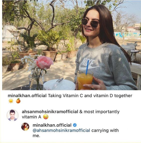 Minal Khan hits back at critics for Bold Photo with Ahsan Mohsin