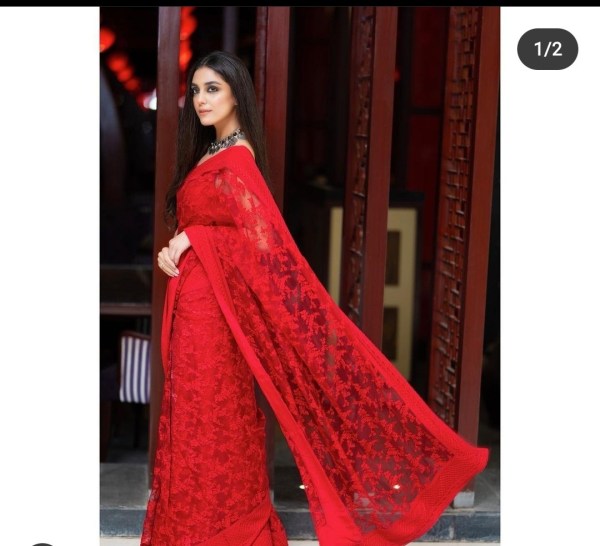 Maya Ali Looks Vibrant & Serves Killer Looks in a Red Saree