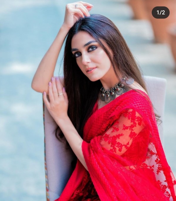 Maya Ali Looks Vibrant & Serves Killer Looks in a Red Saree