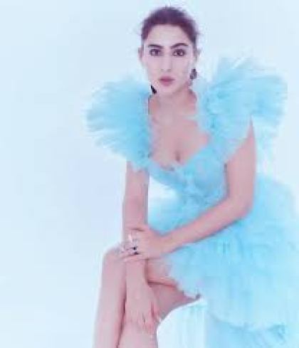 Sara Ali Khan looks no less than Cinderella in Blue Ruffled Gown