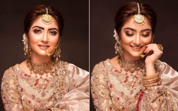Hiba Bukhari Plays to Her Desi Looks In a Bridal Attire 