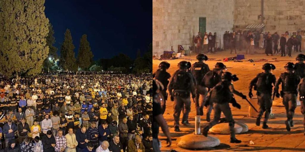 scores-of-palestinians-hurt-after-israeli-police-attack-them-during-ramadan-prayers-in-al-aqsa