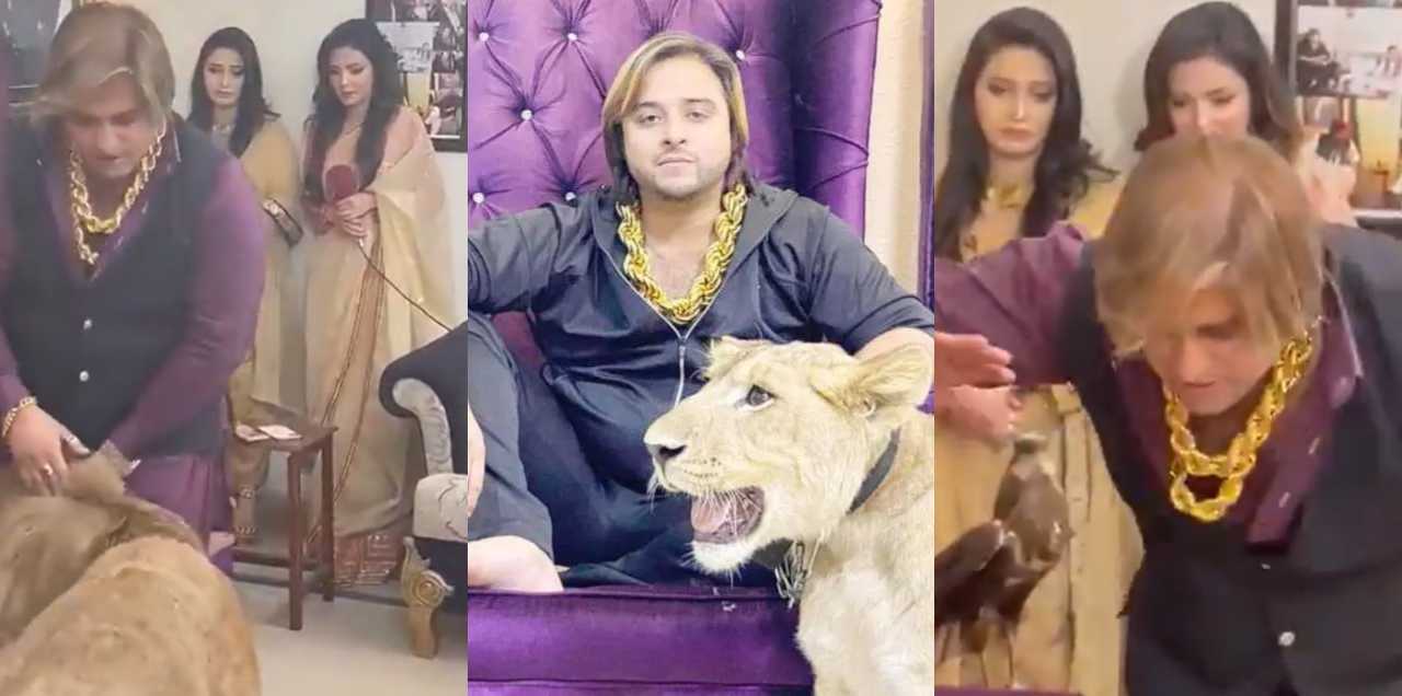 Netizens Demand TikToker Kashif Zameer’s Arrest After His Video Beating Pet Lion Goes Viral!