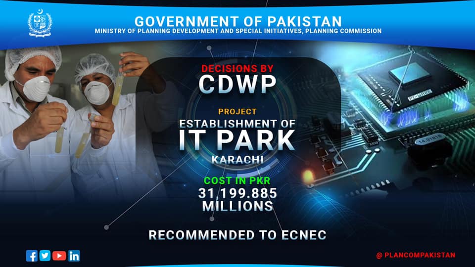 CDWP Recommends Karachi IT Park Project to ECNEC for Further Consideration