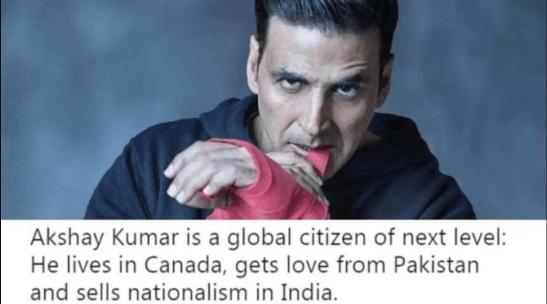 Indian Actor Akshay Kumar Really Stand Up For Pakistan