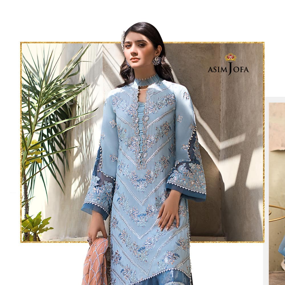 Asim Jofa's Latest Chiffon Collection Featuring Sonya Hussyn And Dur-e-Fishan