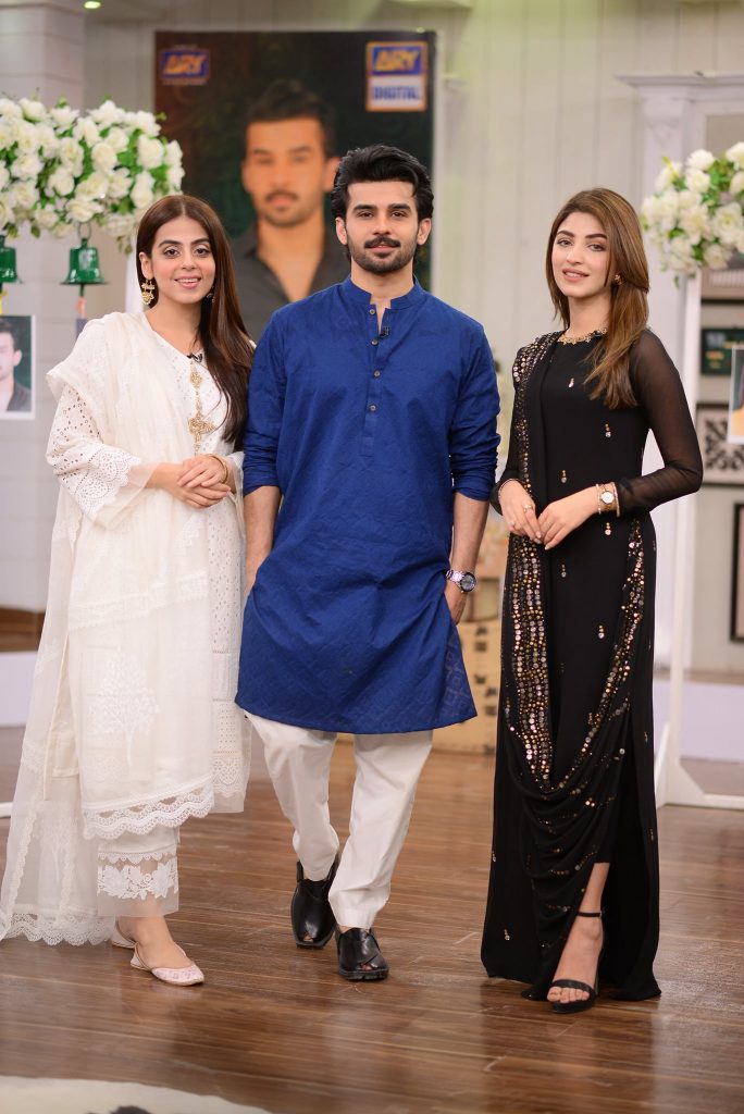 Cast Of Drama Serial "Azmaish" At The Set Of GMP