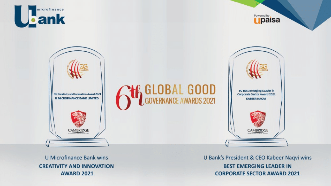 U Microfinance Bank Ltd., Its President & CEO Win Global Good Governance Award 2021