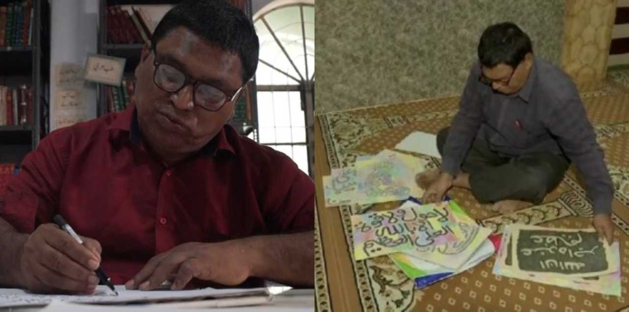 Meet This Hindu Artist Who Writes Quranic Verses In Mosques For Blessings, NOT For Money!