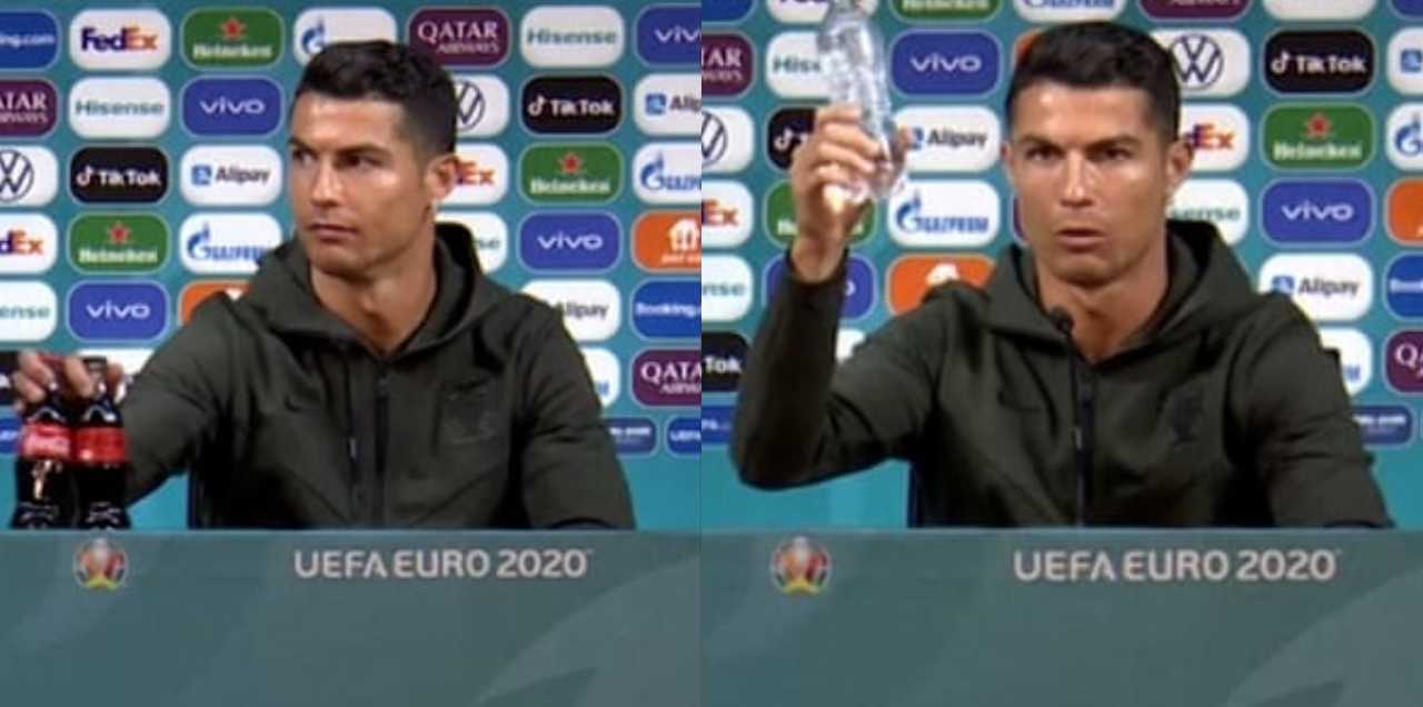 ‘Drink Water!’ – Coca-Cola Loses $4 Billion After Ronaldo Removes Its Bottles At Euro Press Conference!