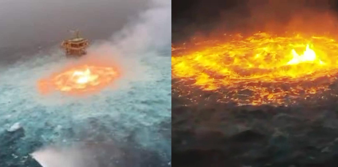 Humans Caught The Ocean On Fire – Gas Pipeline Fire In Gulf Of Mexico Creates Shocking Scene!