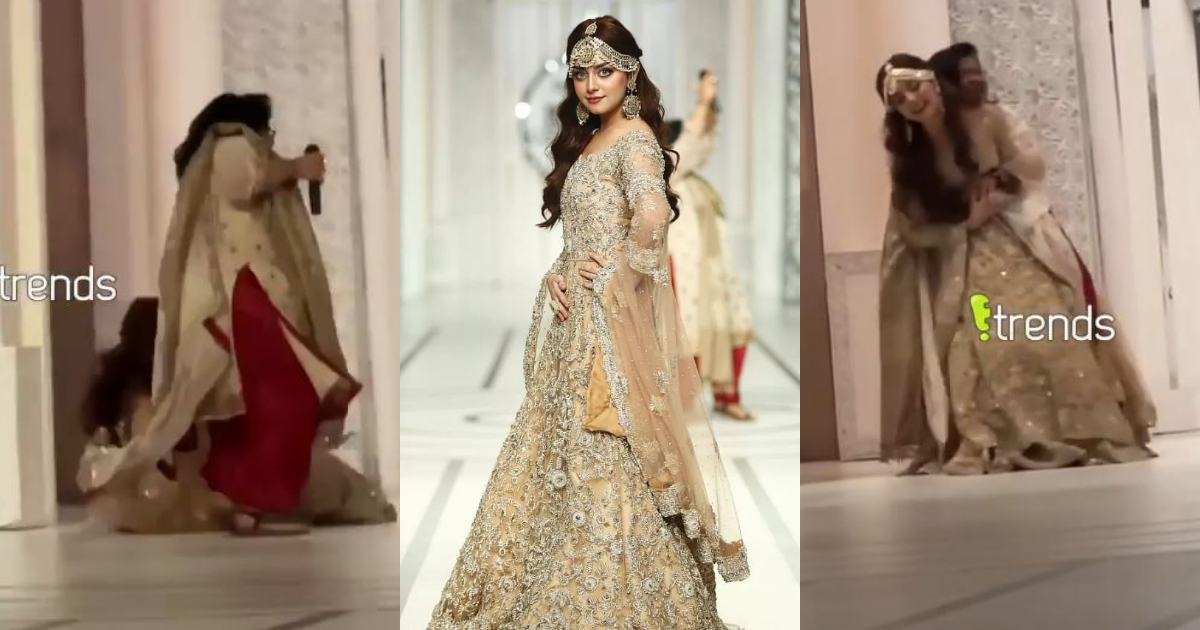 Alizeh Shah Fell On The Ramp At Bridal Couture Week Day 3 – Video
