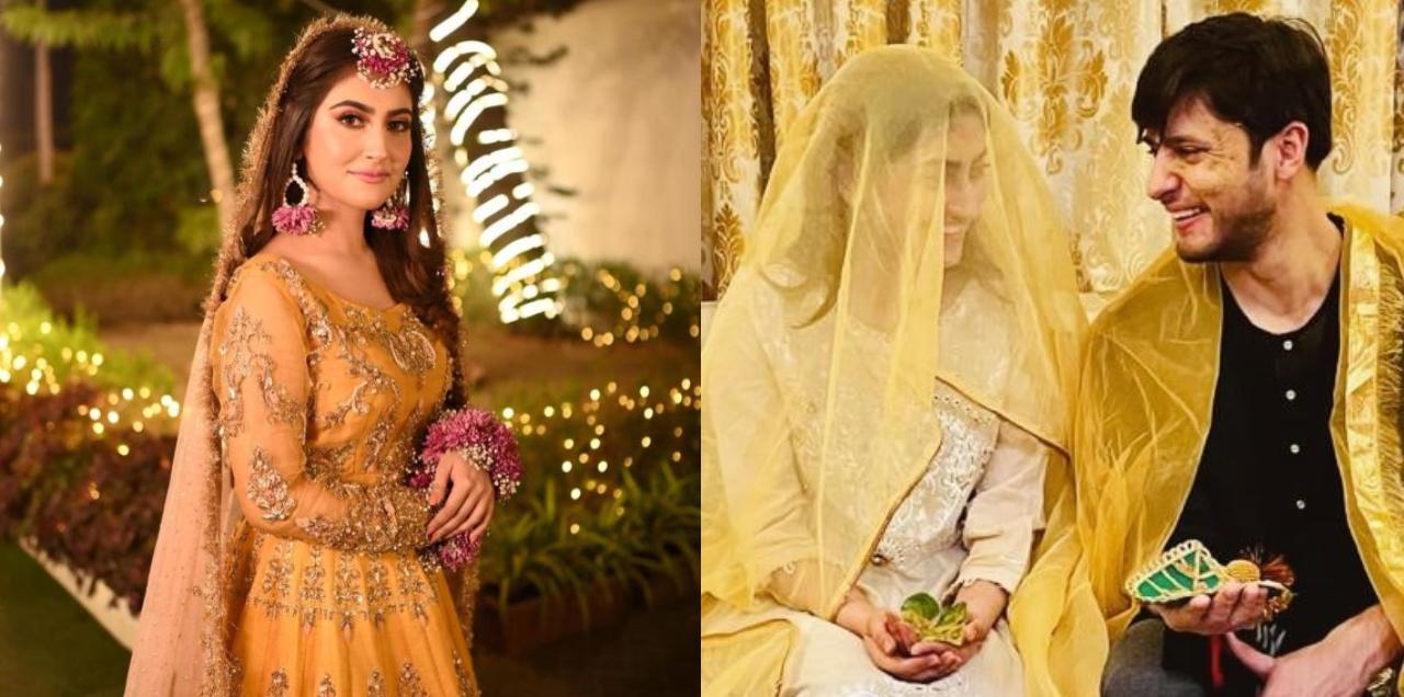 In Pictures: Hiba Bukhari & Ahmed Arez Kick Off Wedding Festivities With Glittering Mayoun