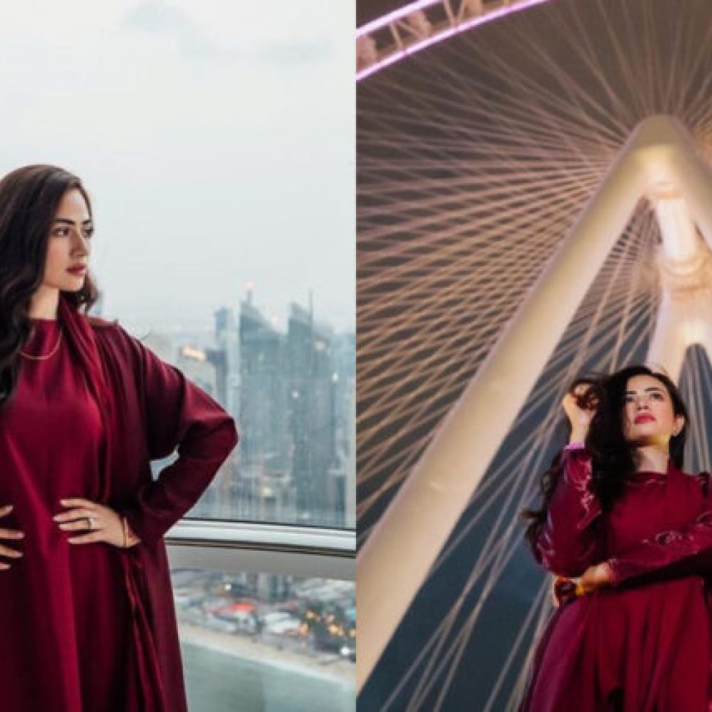 sana-javed-slays-in-a-deep-red-attire-at-ain-dubai