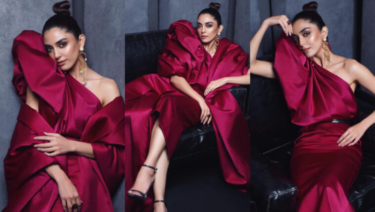 Maya Ali Is Killing It In a Backless Maroon Dress