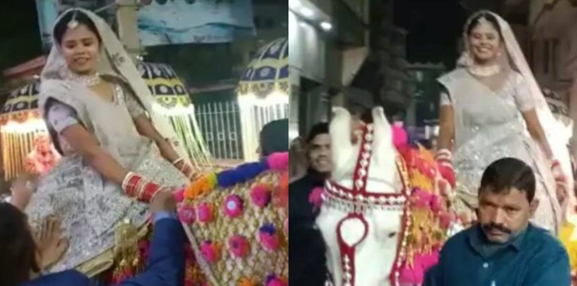 WATCH: Bride Leads Her Own Baraat & Rides A Horse To Groom’s House