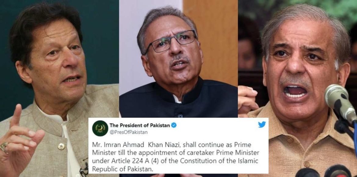 President Alvi Writes To Imran Khan & Shehbaz To Propose Names For Caretaker PM