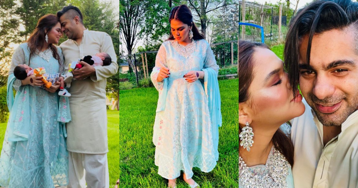 Actress Zohreh Amir Eid Pictures with her Twins