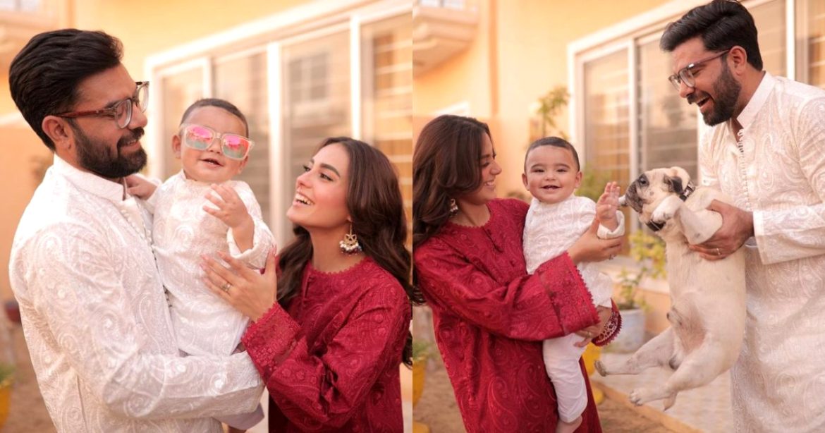 Iqra Aziz And Yasir Hussain With Baby Kabir On Eid Day 2