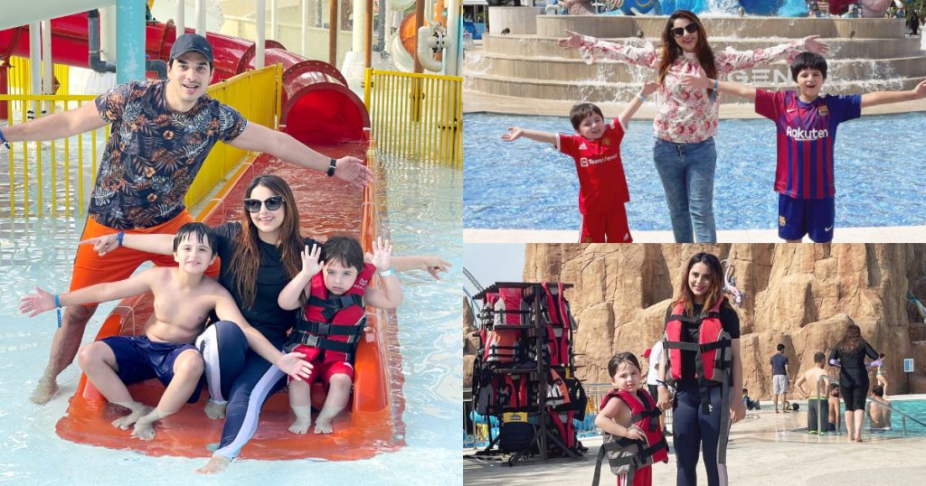 fatima-and-kanwar-with-kids-enjoying-at-a-theme-park-in-antalya