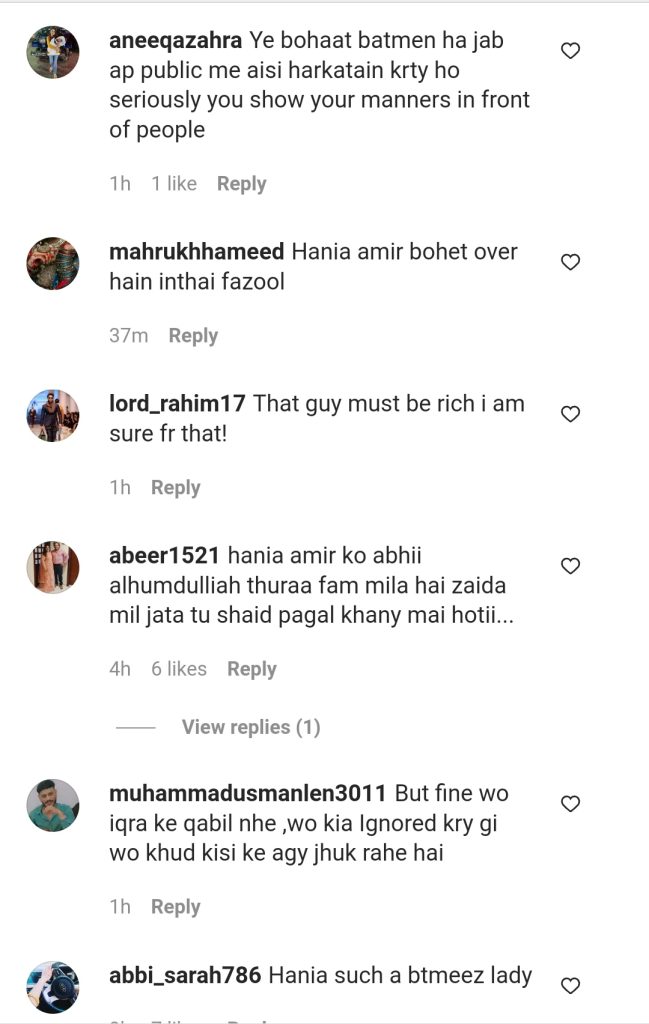 Hania Aamir Gets Criticized For Ignoring Iqra Aziz