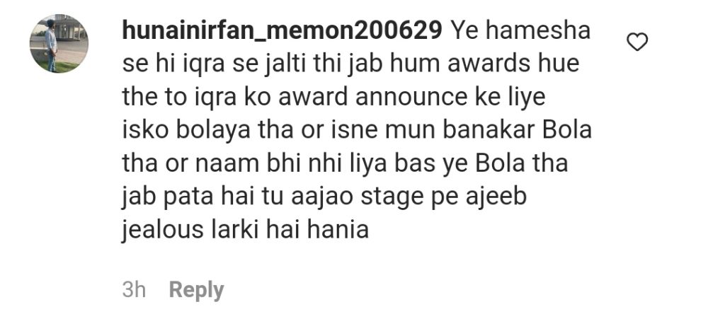 Hania Aamir Gets Criticized For Ignoring Iqra Aziz