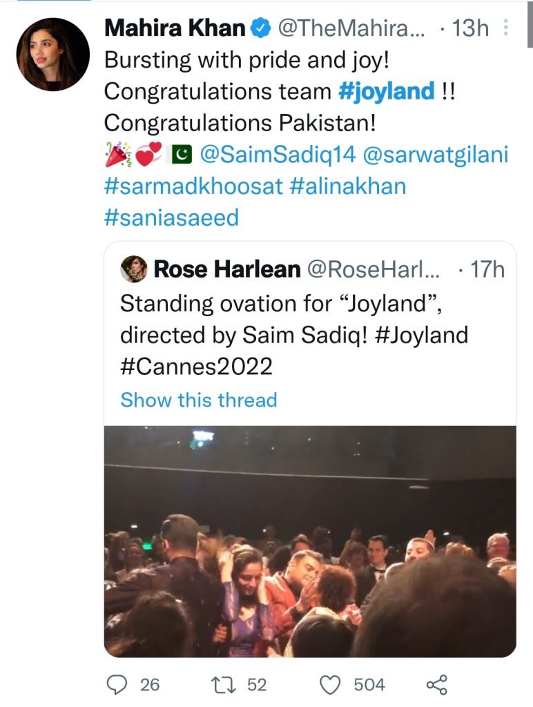 Pakistani Film Joyland Team Got Emotional On Receiving Standing Ovation at Cannes