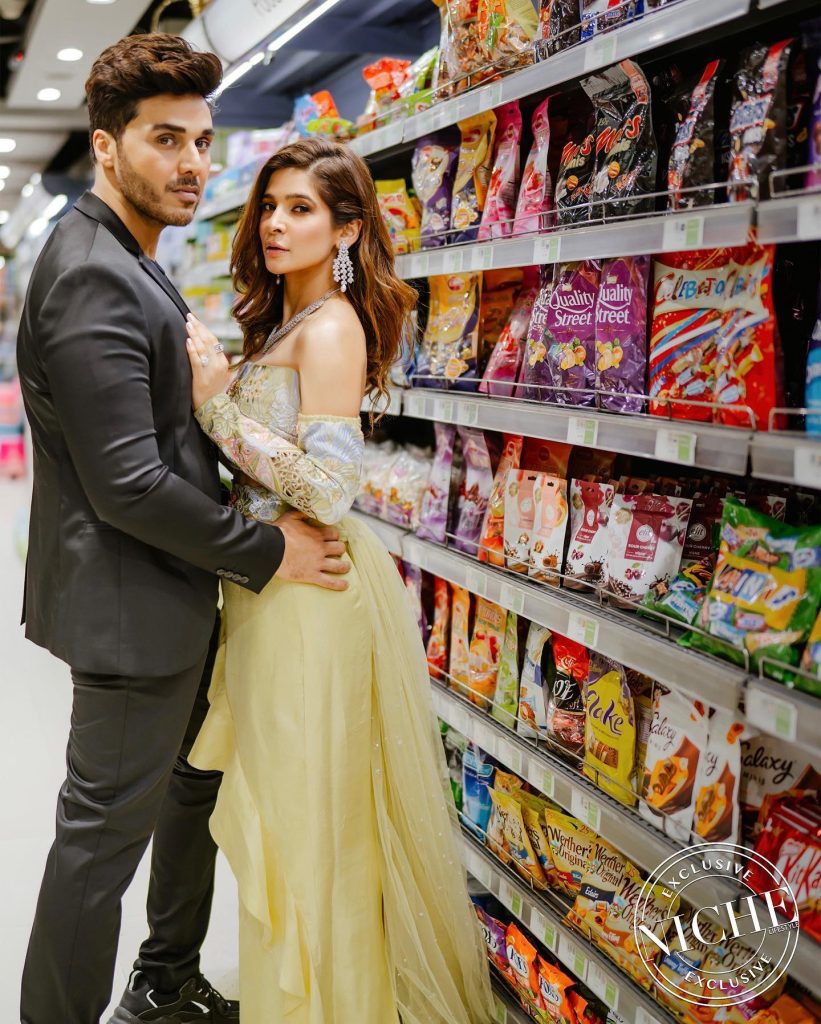 Ayesha Omar And Ahsan Khan Trolled For Their Shoot At Grocery Store