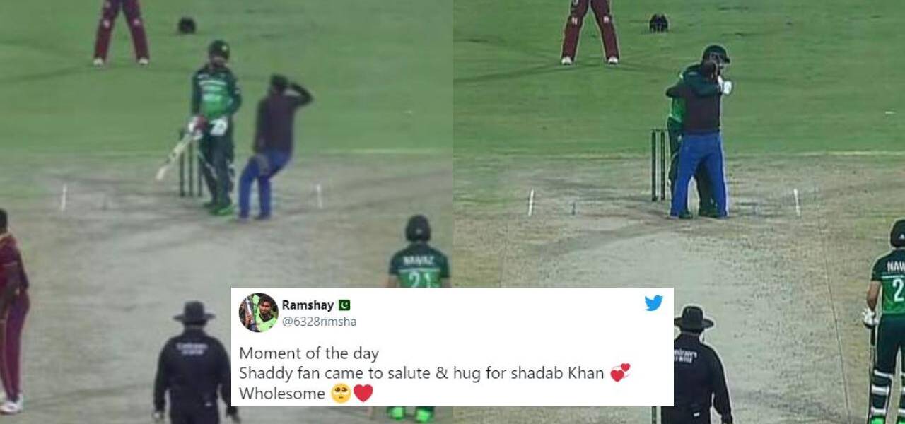 WATCH: Shadab Khan Hugs A Fan Who Crashed The Match Against WI & Wins Hearts