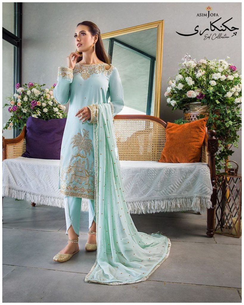 Iqra Aziz Shines In Asim Jofa Chikankari Eid Collection