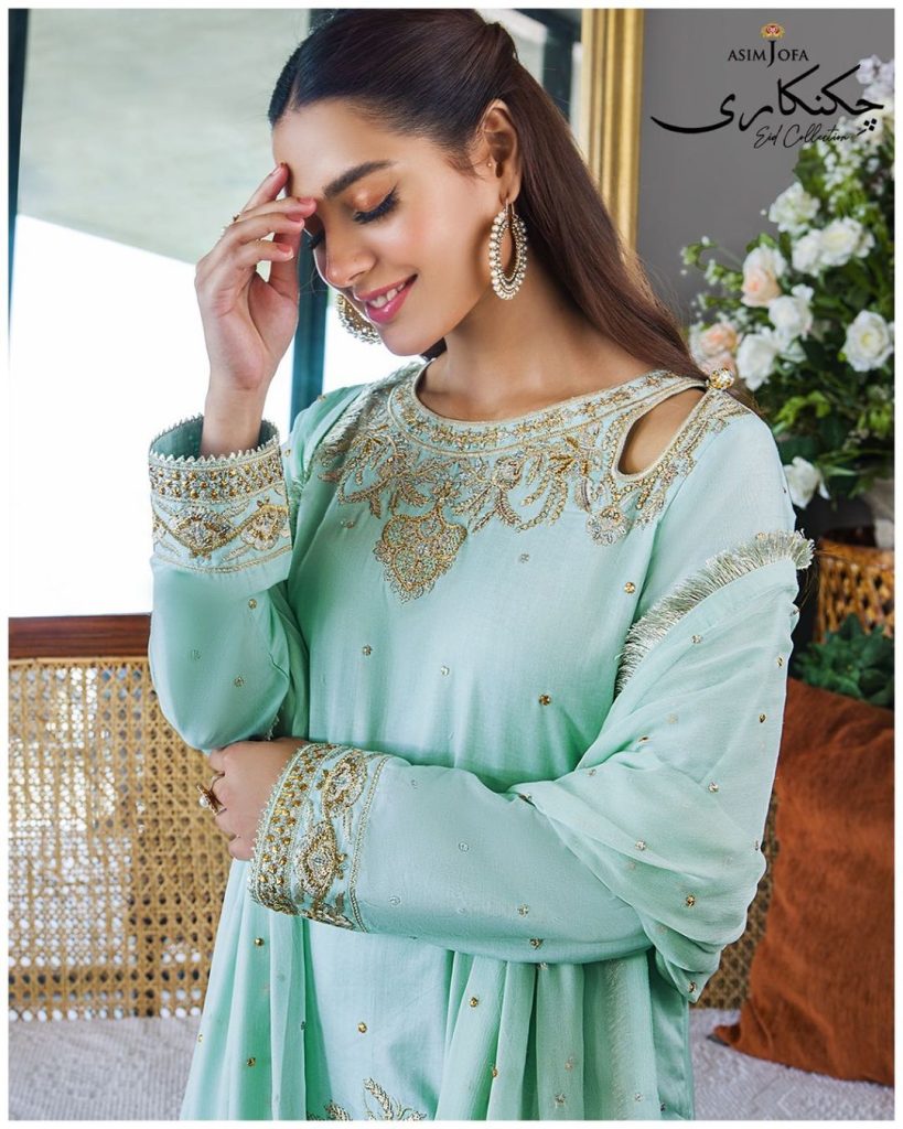 Iqra Aziz Shines In Asim Jofa Chikankari Eid Collection