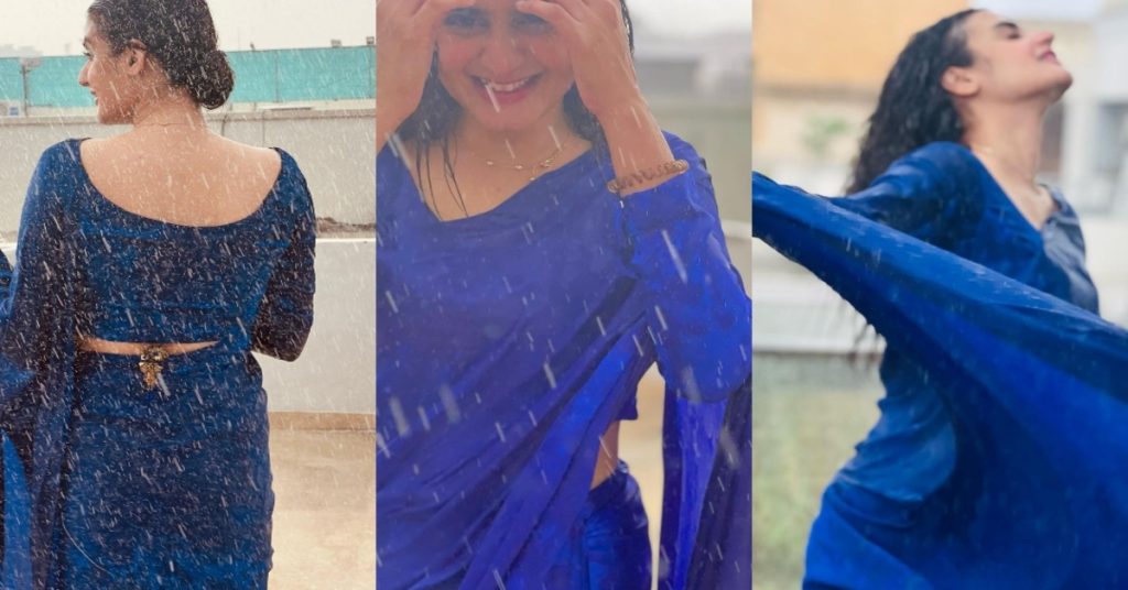 Hira Mani Invites Public Wrath After Posting Saree Pictures In Rain