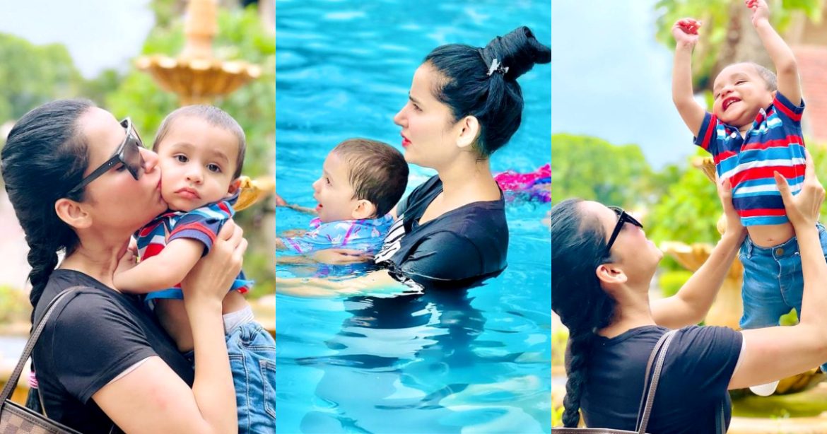 Actress Saniya Shamshad Latest Adorable Pictures With Her Son