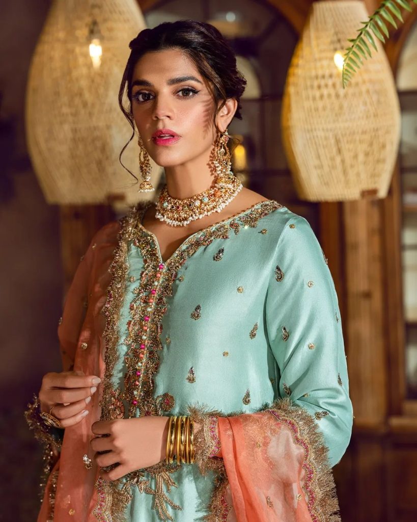 Sara Rohale Asghar's Latest Wedding Collection Featuring Sanam Saeed