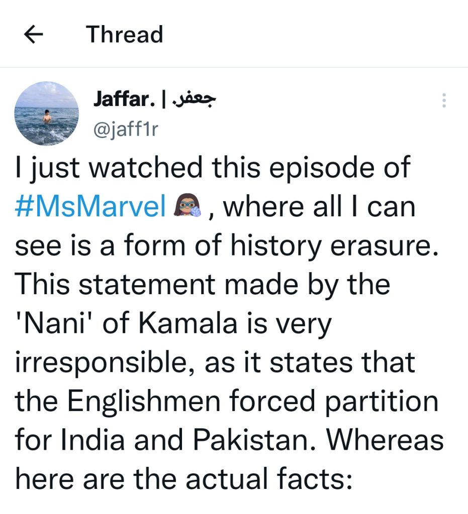 MS Marvel Crticized On Twisting Pakistan India Partition Narrative