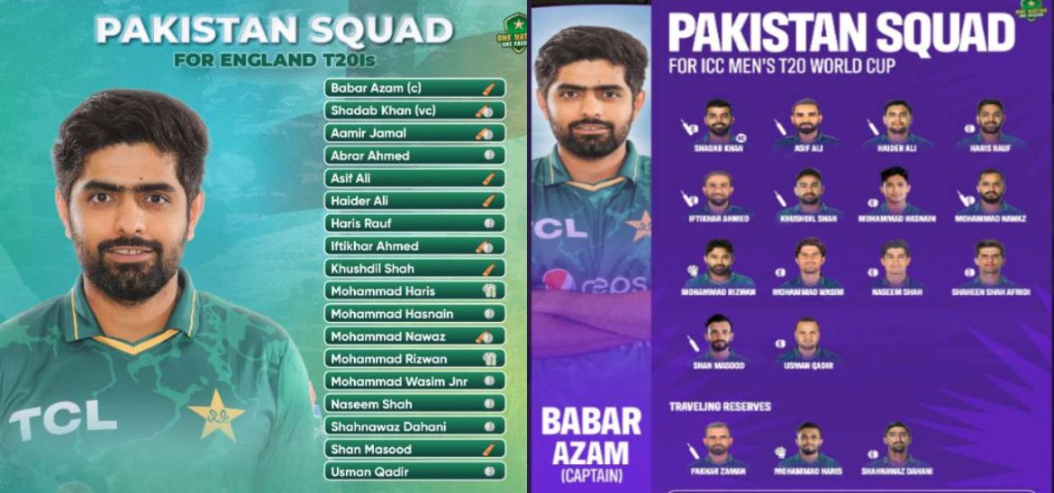 PCB Announces Pakistan Cricket Team Squad For T20 World Cup & England Series