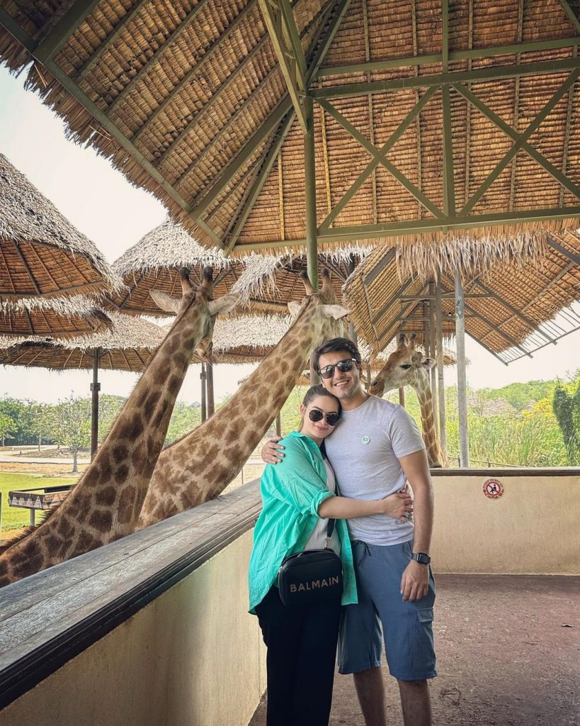 Minal Khan And Ahsan Mohsin Ikram Enjoy Safari In Thailand