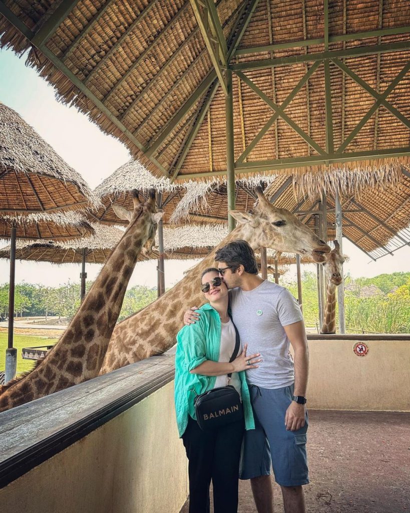 Minal Khan And Ahsan Mohsin Ikram Enjoy Safari In Thailand