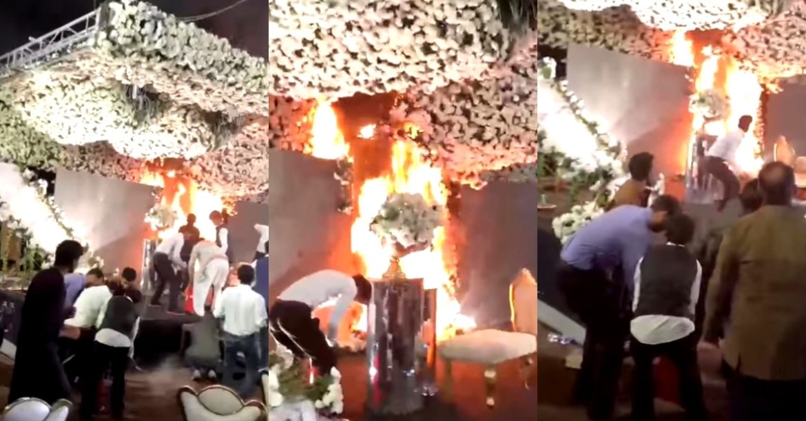 The Stage Caught Fire In Wedding Function – Public Reaction