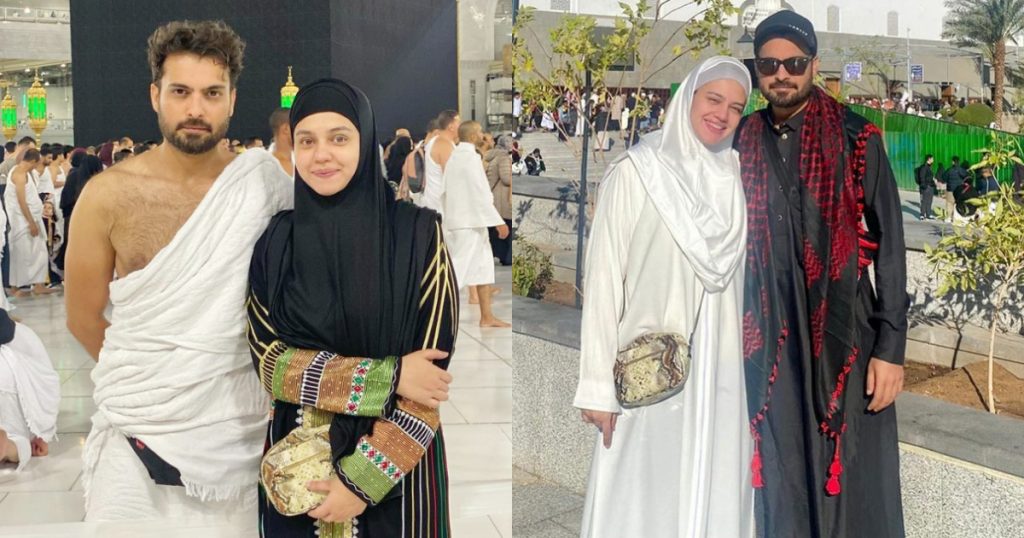 zara-noor-abbas-and-asad-siddiqui-perform-umrah-with-families